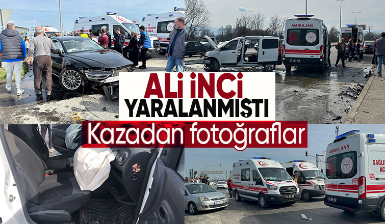 Ali İnci'nin yaralandığı kazadan fotoğraflar
