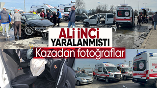 Ali İnci'nin yaralandığı kazadan fotoğraflar