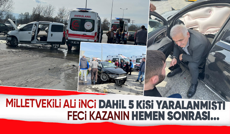 Ali İnci ve 4 kişi yaralanmıştı, kazanın hemen sonrasında bu görüntü çekildi