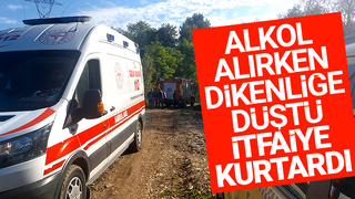 Alkol alırken dikenliğe düştü