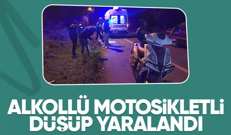 Alkollü motosikletli kaza yaptı