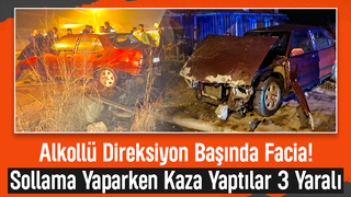 Alkollü Sollama Dehşeti: Otomobil Duvara Çarptı, 3 Yaralı