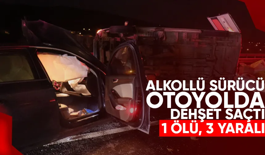 Alkollü sürücü minibüse çarptı: 1 ölü, 3 yaralı