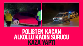 Alkollü sürücü polisten kaçarken kaza yaptı
