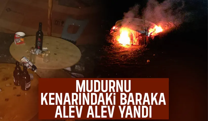 Alkollülerin mesken tuttuğu baraka yandı