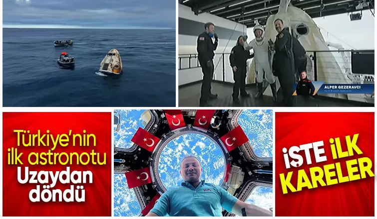 Alper Gezeravcı'nın bulunduğu kapsül uzaydan döndü