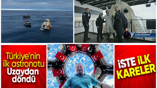 Alper Gezeravcı'nın bulunduğu kapsül uzaydan döndü