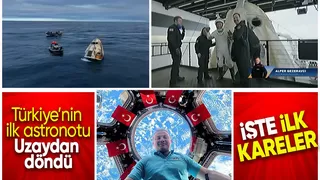 Alper Gezeravcı'nın bulunduğu kapsül uzaydan döndü