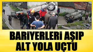 Alt yola uçan otomobilde 1 kişi yaralandı
