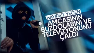Amcasının bungalovundan buzdolabı ve televizyon çaldı