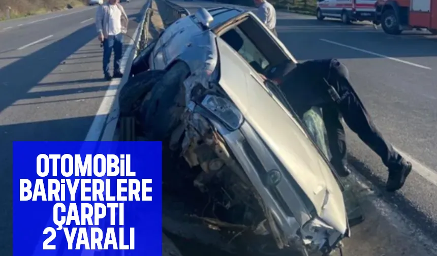 Otomobil bariyere çarptı