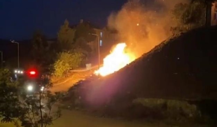 Anız yangını yerleşim alanına ulaşmadan söndürüldü