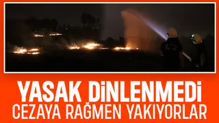 Anız yangınına itfaiye müdahale etti