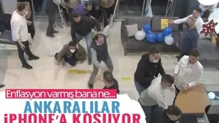 Ankara'da indirimli iPhone için birbirlerini ezdiler