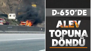 Araç alevlere teslim oldu