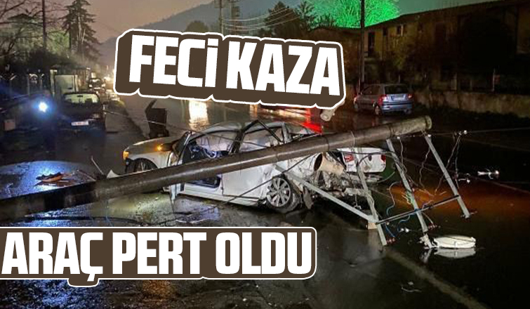 Araç hurdaya döndü, sürücü yaralı kurtuldu