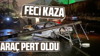 Araç hurdaya döndü, sürücü yaralı kurtuldu