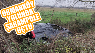 Araç şarampole uçtu