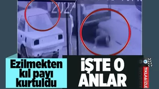 Araç sürücüsü yayayı az kalsın böyle eziyordu