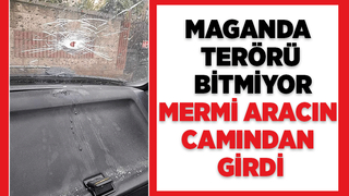 Araca yorgun mermi isabet etti