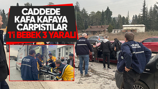 Araçlar kafa kafaya çarpıştı: 3 yaralı