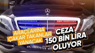 Araçlarına çakar takanlara 150 bin lira ceza yolda