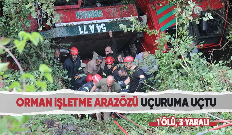 Arazöz uçuruma uçtu: 1 ölü, 3 yaralı
