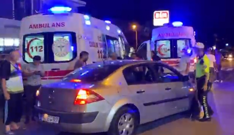 Marketten çıkan çocuklara çarptı