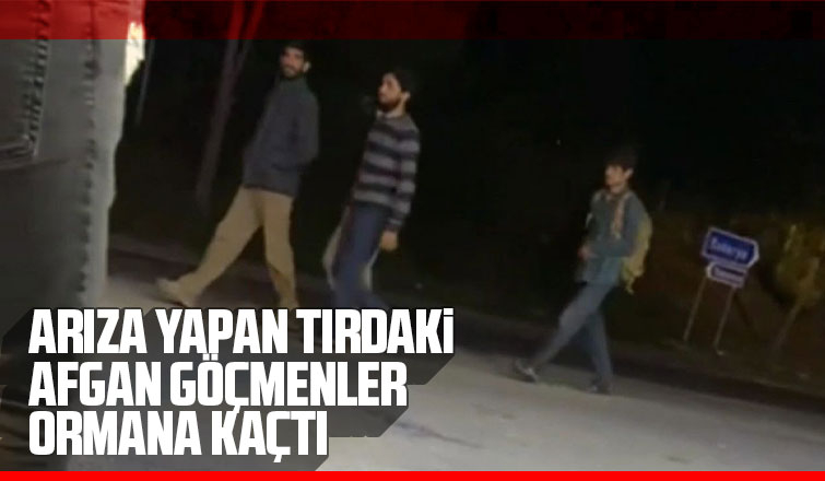 Arıza yapan tırdaki Afgan göçmenler ormana kaçtı