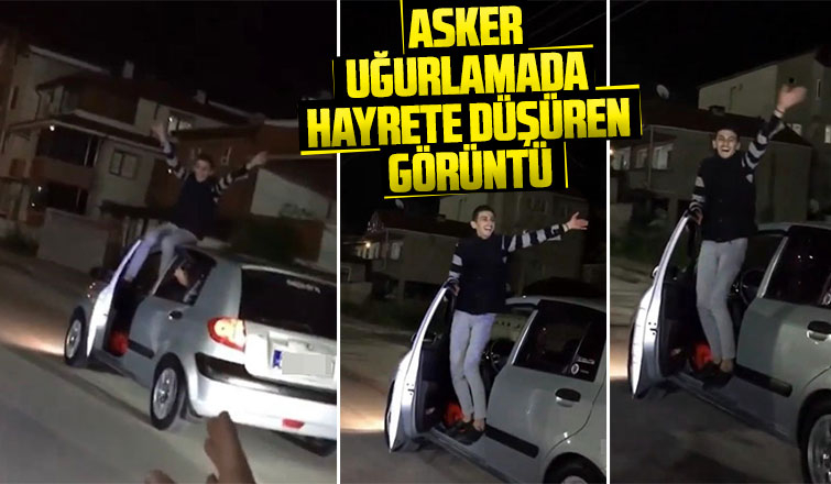 Asker uğurlamada hayrete düşüren görüntü