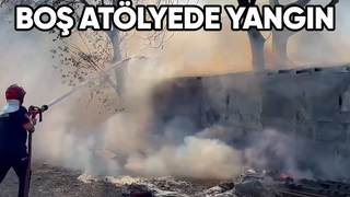 Atölye ve bina yandı