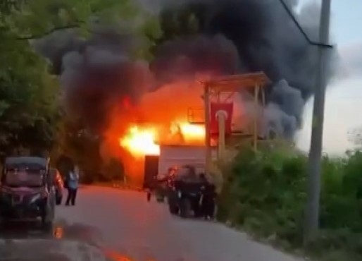 ATV atölyesi alev alev yandı