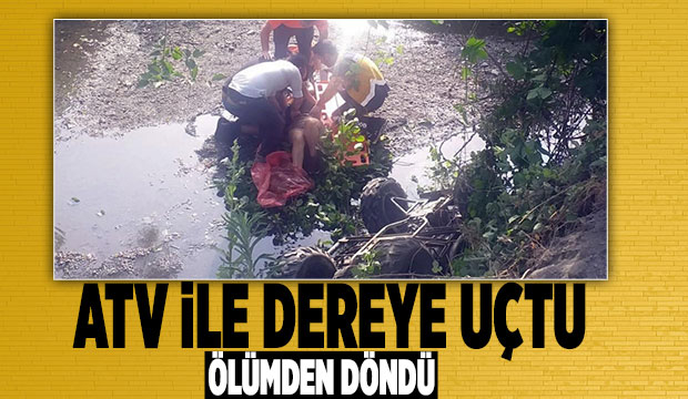 ATV dereye yuvarlandı: 1 yaralı