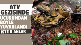 ATV ile gezintiye çıkan genç adam metrelerce yükseklikten yuvarlandı