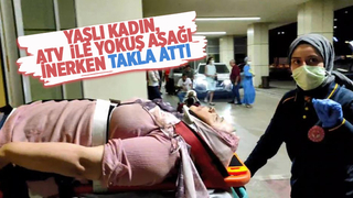 ATV ile yokuş aşağı inerken takla attı