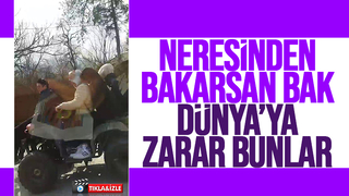  ATV tarzı motora binen 4 kişi ölüme böyle meydan okudu