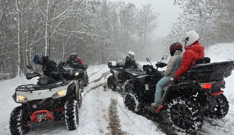 ATV’lerine atlayan grup karın keyfini böyle çıkardı