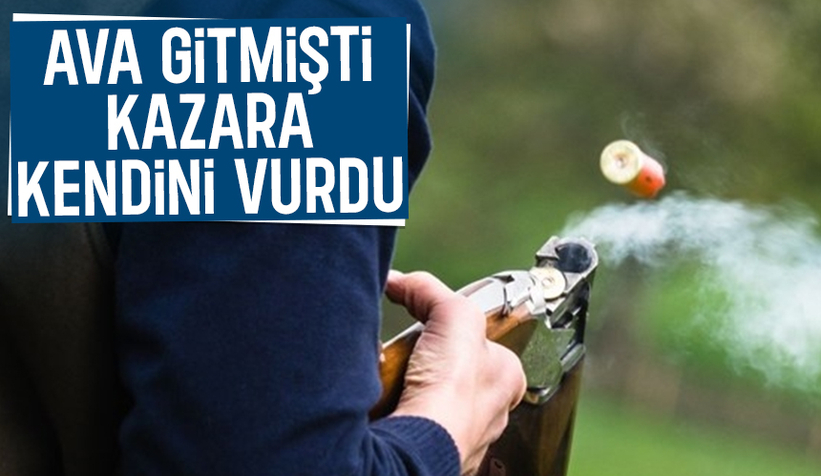 Ava giden kişi kazara kendini vurdu