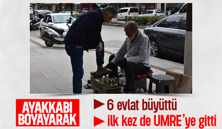 Ayakkabı boyayarak 6 evlat büyüttü