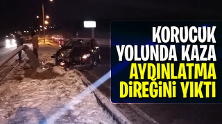 Aydınlatma direğine çarptı