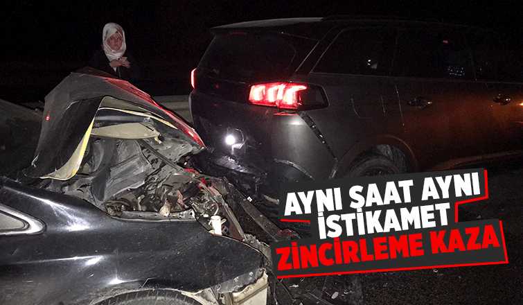 Aynı saat içerisinde zincirleme kaza meydana geldi