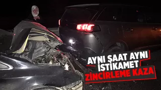 Aynı saat içerisinde zincirleme kaza meydana geldi