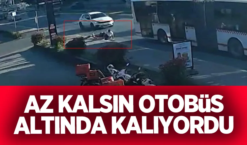 Az kalsın otobüsün altında kalıyordu; İşte anlar