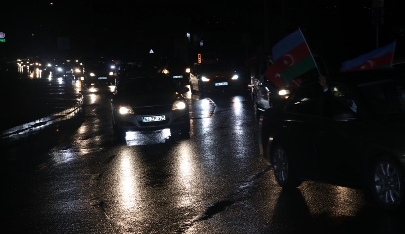 Azerbaycan'a destek için araç konvoyu oluşturuldu