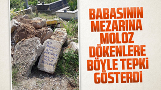 Babasının mezarına moluz döktüler