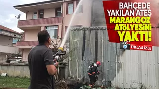 Bahçede yakılan ateş, atölyeye sıçradı