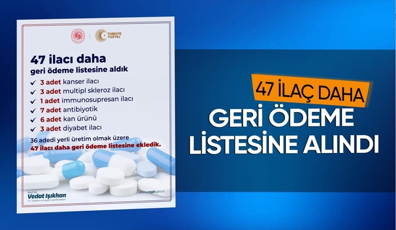 Bakan duyurdu 47 ilaç daha geri ödeme listesine alındı