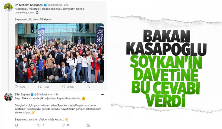 Bakan Kasapoğlu Soykanın davetine cevap verdi