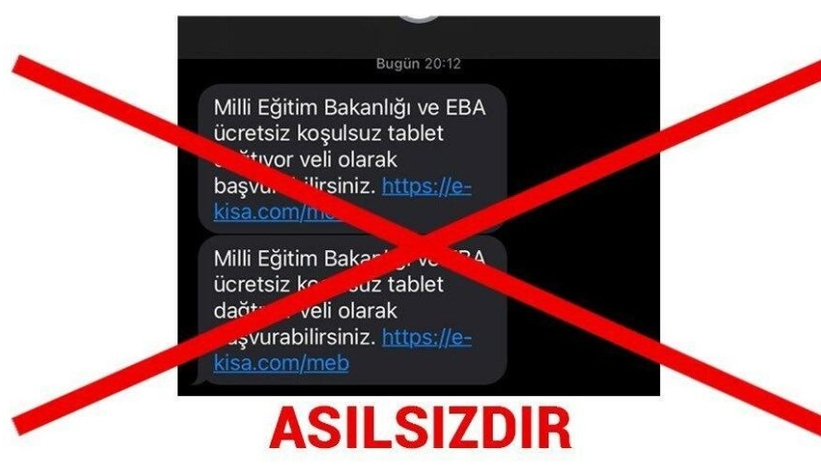 Bakanlıktan sahte EBA mesajı uyarısı