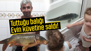 Balığı küvete saldı!